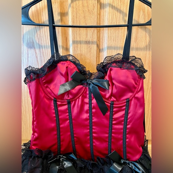 NWT Dolls Kill Widow When Night Comes Mini dress Satin Bodice Tiered Mini Lace - Picture 4 of 14